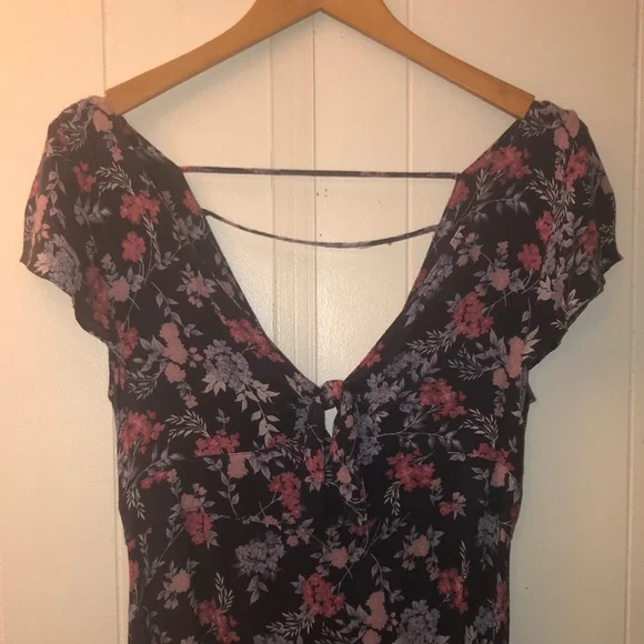 American Eagle Outfitters Pink Flutter Sleeve Mini Dress - Picture 2 of 8